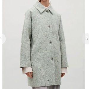 New COS Wool Silk Oversized Cocoon Tweed Fall WinterCoat Jacket 6 Medium